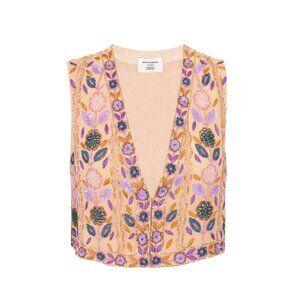 785. ANTIK BATIK Cabana Hand-embroidered gilet Zeniba Top $450 NWT Sz Small